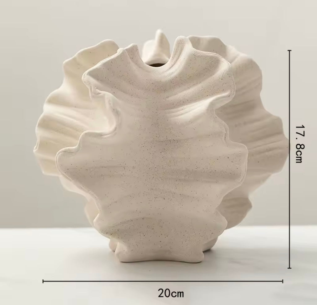 Sculpted Wave Ceramic Vase