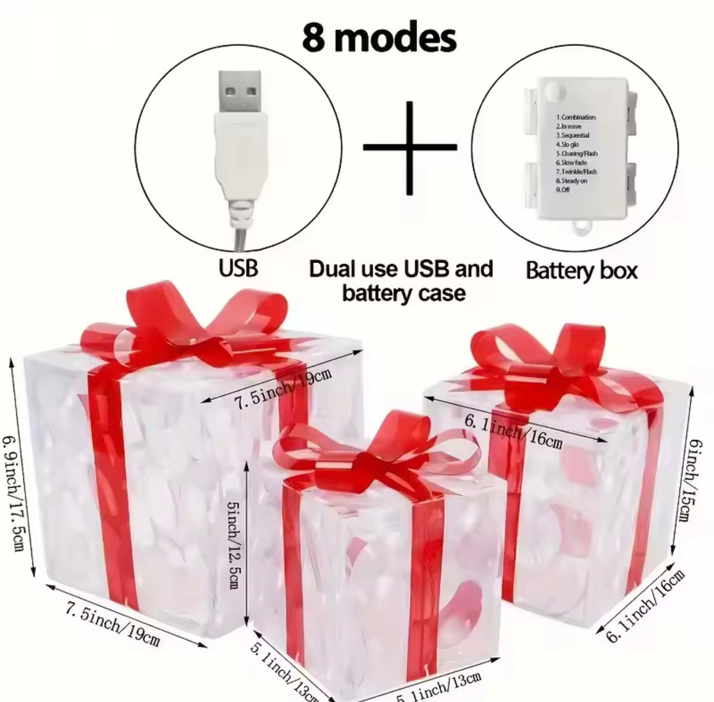 WarmGlow LED Christmas Gift Boxes