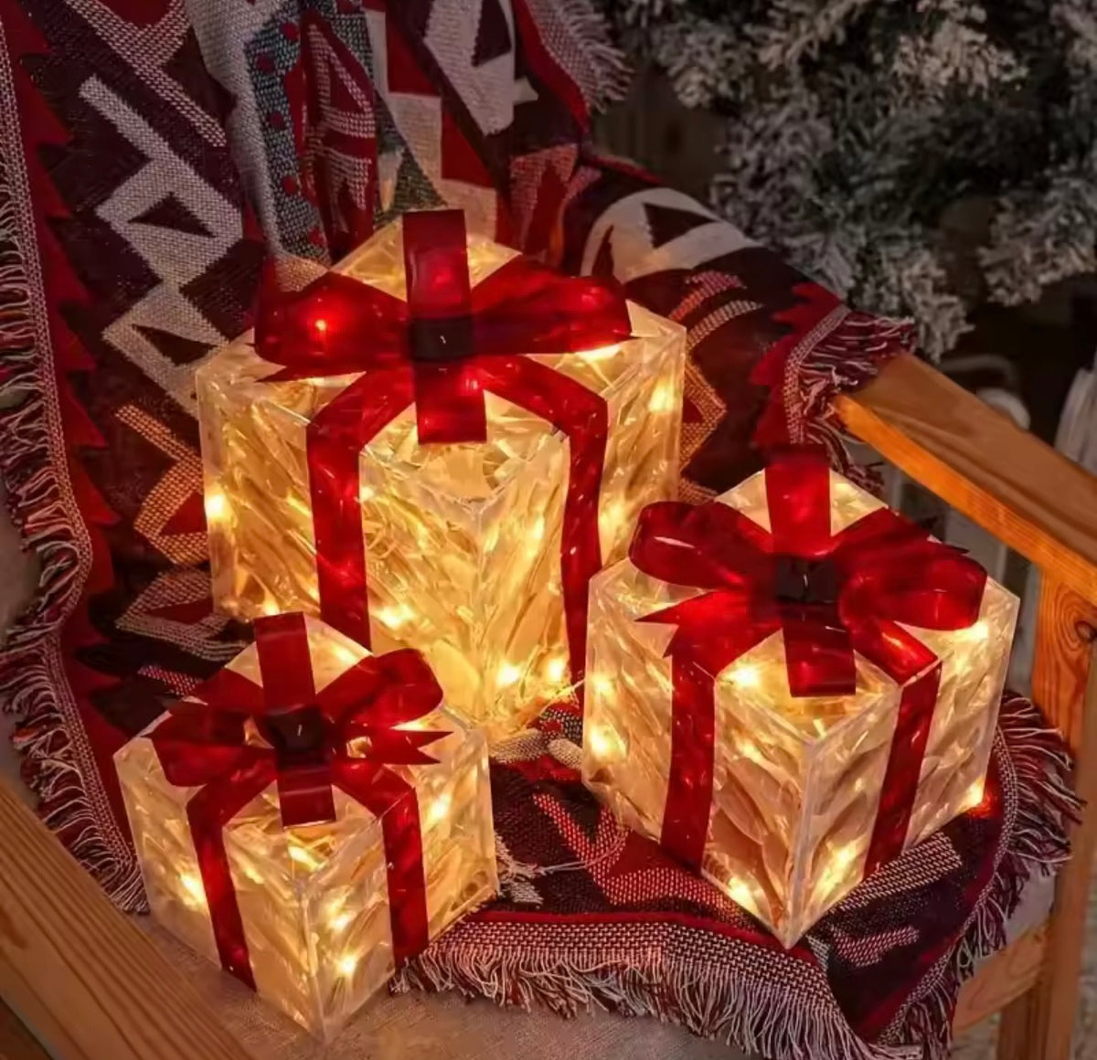 WarmGlow LED Christmas Gift Boxes